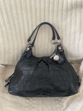 COACH Madison Maggie Croc Embossed Leather Hobo (Style 16159, Year 2010)